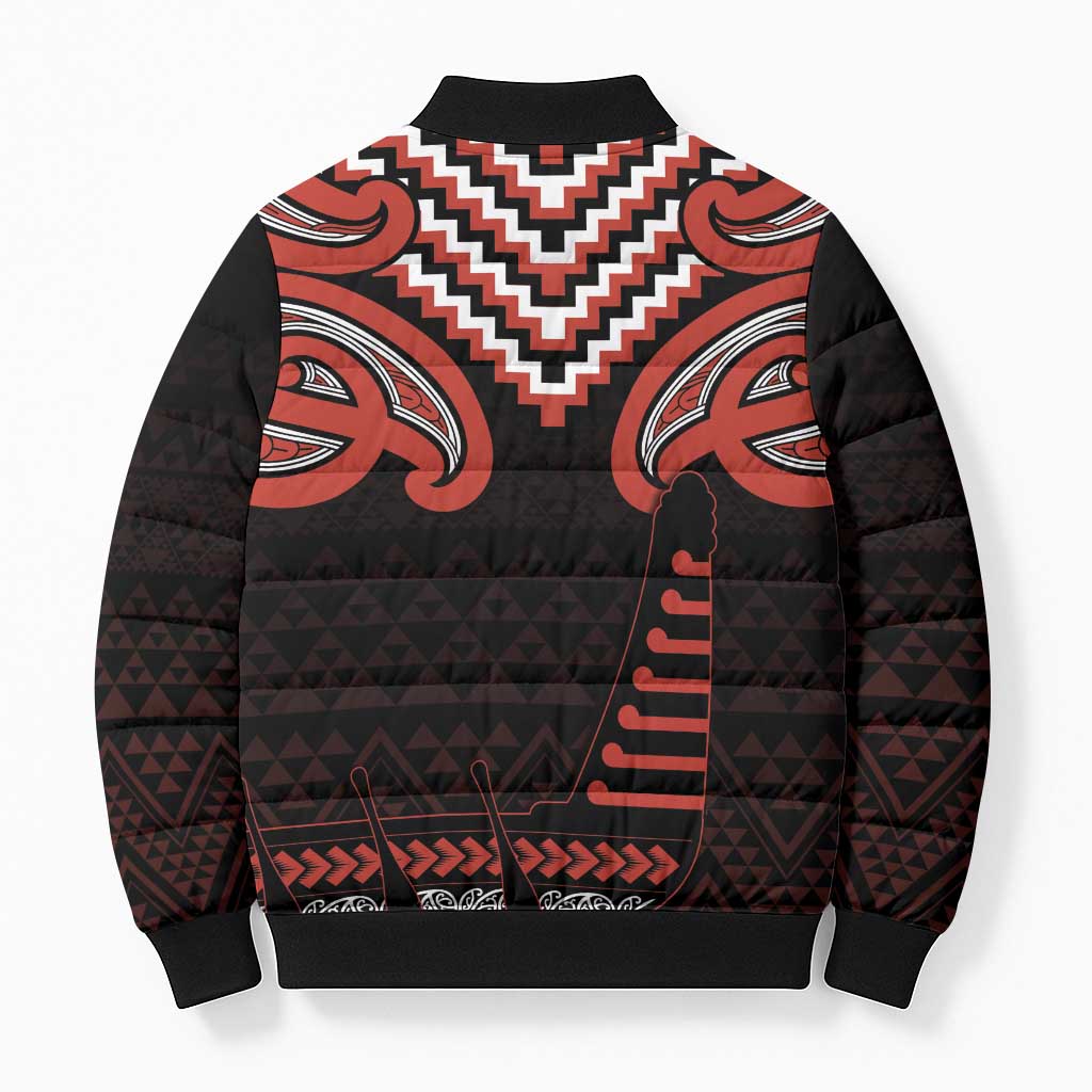 Maori Waitangi Bomber Puffer Jacket Kotahitanga Poutama Mix Whakairo LT7 - Polynesian Pride