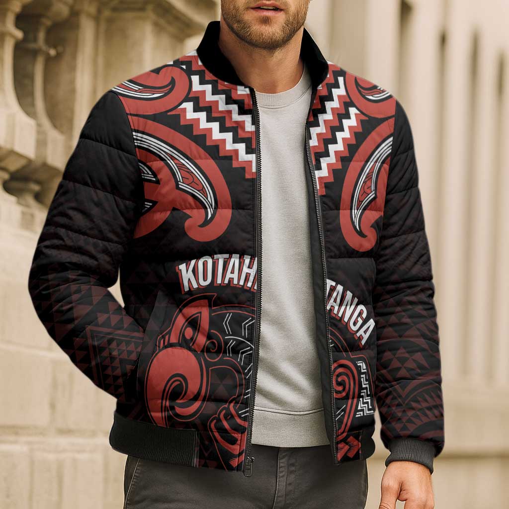 Maori Waitangi Bomber Puffer Jacket Kotahitanga Poutama Mix Whakairo LT7 - Polynesian Pride