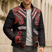 Maori Waitangi Bomber Puffer Jacket Kotahitanga Poutama Mix Whakairo LT7 - Polynesian Pride