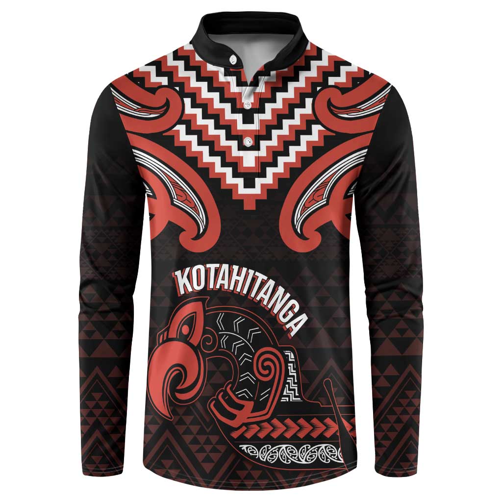 Maori Waitangi Button Sweatshirt Kotahitanga Poutama Mix Whakairo LT7 Black - Polynesian Pride