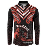 Maori Waitangi Button Sweatshirt Kotahitanga Poutama Mix Whakairo LT7 Black - Polynesian Pride