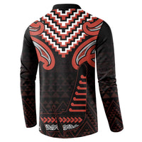 Maori Waitangi Button Sweatshirt Kotahitanga Poutama Mix Whakairo LT7 - Polynesian Pride