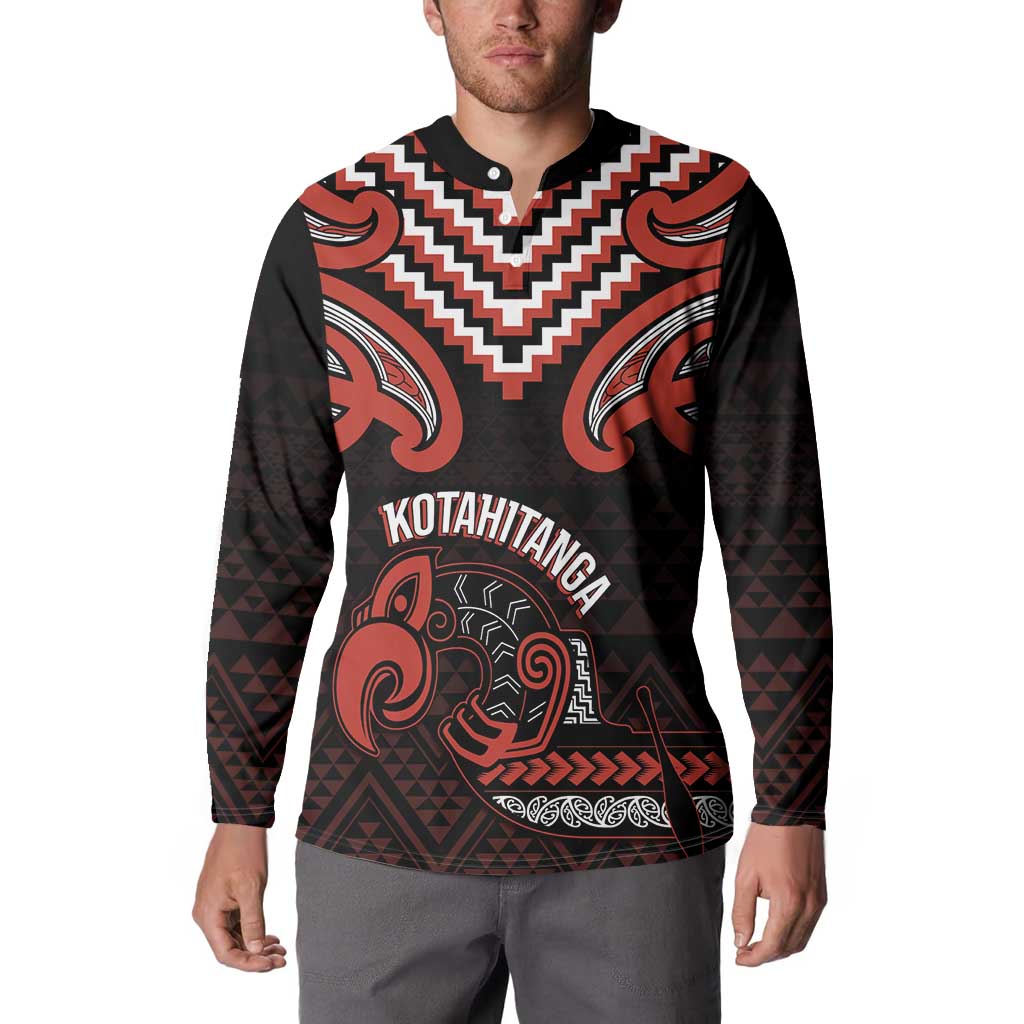 Maori Waitangi Button Sweatshirt Kotahitanga Poutama Mix Whakairo LT7 - Polynesian Pride