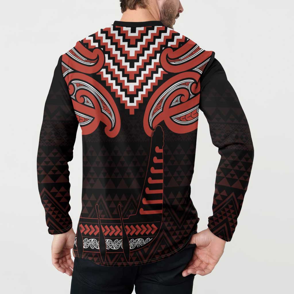 Maori Waitangi Button Sweatshirt Kotahitanga Poutama Mix Whakairo LT7 - Polynesian Pride