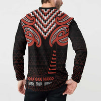 Maori Waitangi Button Sweatshirt Kotahitanga Poutama Mix Whakairo LT7 - Polynesian Pride