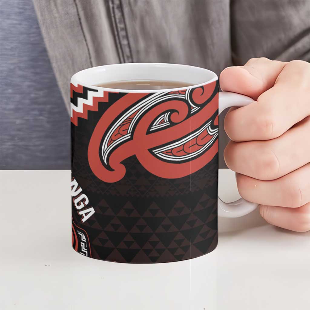 Maori Waitangi Ceramic Mug Kotahitanga Poutama Mix Whakairo LT7 - Polynesian Pride