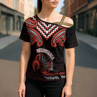 Maori Waitangi Cross Shoulder Shirt Kotahitanga Poutama Mix Whakairo LT7 - Polynesian Pride