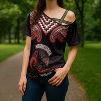 Maori Waitangi Cross Shoulder Shirt Kotahitanga Poutama Mix Whakairo LT7 - Polynesian Pride