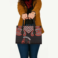 Maori Waitangi Leather Bag Kotahitanga Poutama Mix Whakairo LT7 - Polynesian Pride