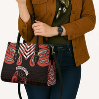 Maori Waitangi Leather Bag Kotahitanga Poutama Mix Whakairo LT7 - Polynesian Pride