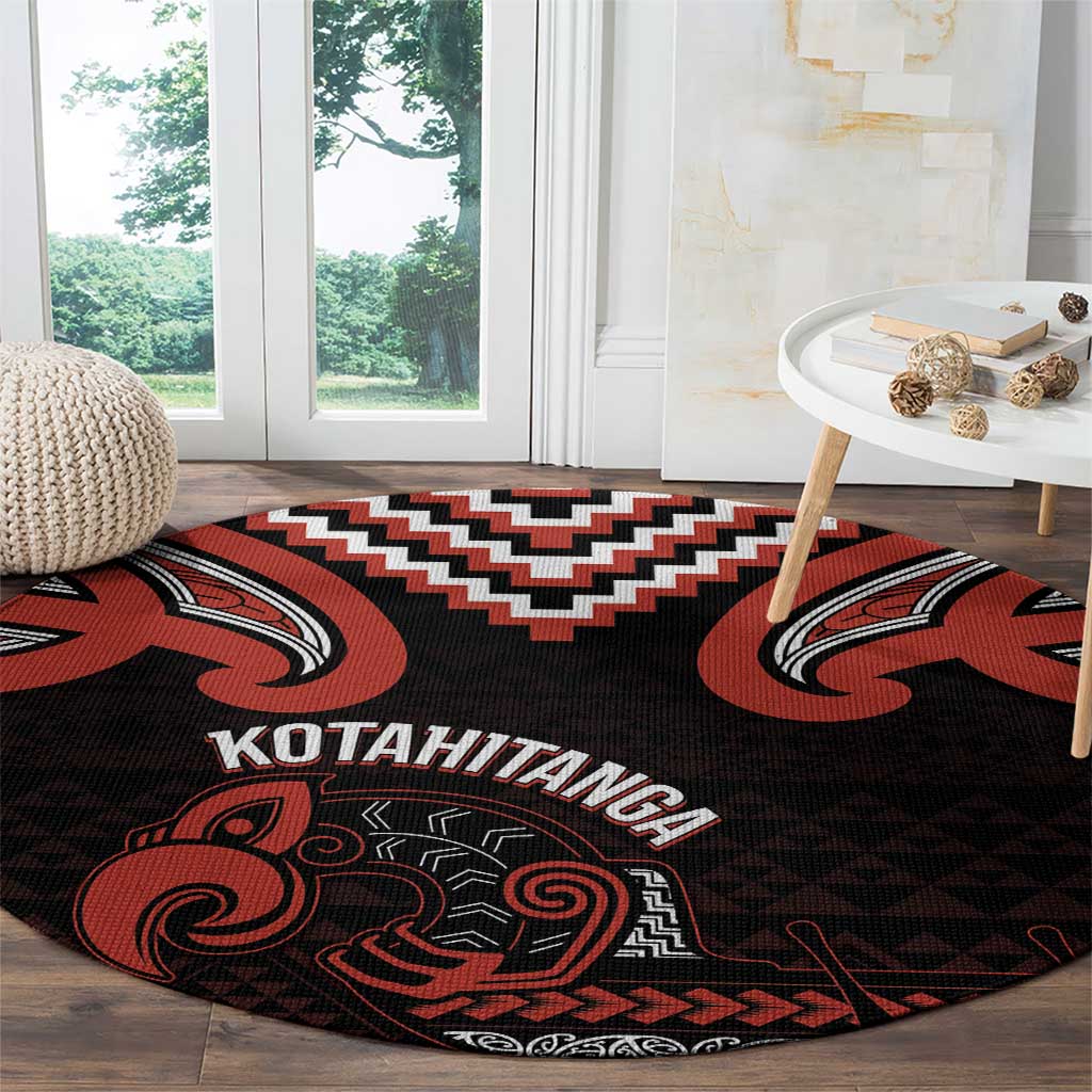 Maori Waitangi Round Carpet Kotahitanga Poutama Mix Whakairo LT7 - Polynesian Pride