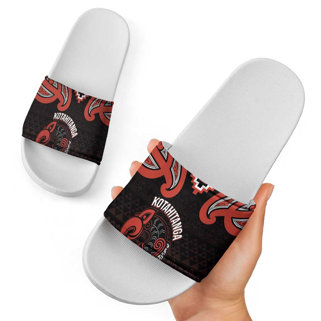 Maori Waitangi Slide Sandals Kotahitanga Poutama Mix Whakairo LT7 - Polynesian Pride