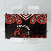 Maori Waitangi Tablecloth Kotahitanga Poutama Mix Whakairo LT7 Black - Polynesian Pride