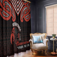 Maori Waitangi Window Curtain Kotahitanga Poutama Mix Whakairo LT7 - Polynesian Pride