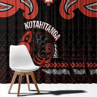 Maori Waitangi Window Curtain Kotahitanga Poutama Mix Whakairo LT7 - Polynesian Pride