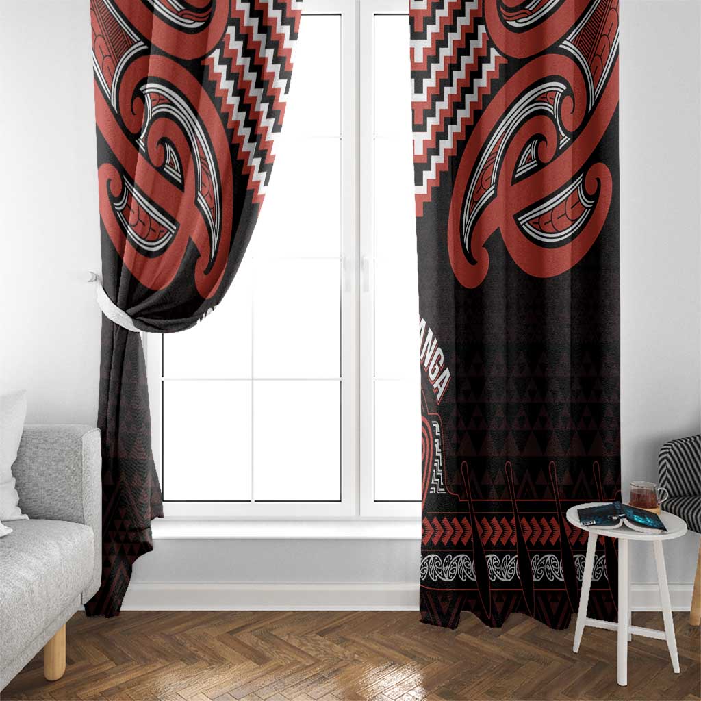 Maori Waitangi Window Curtain Kotahitanga Poutama Mix Whakairo LT7 - Polynesian Pride