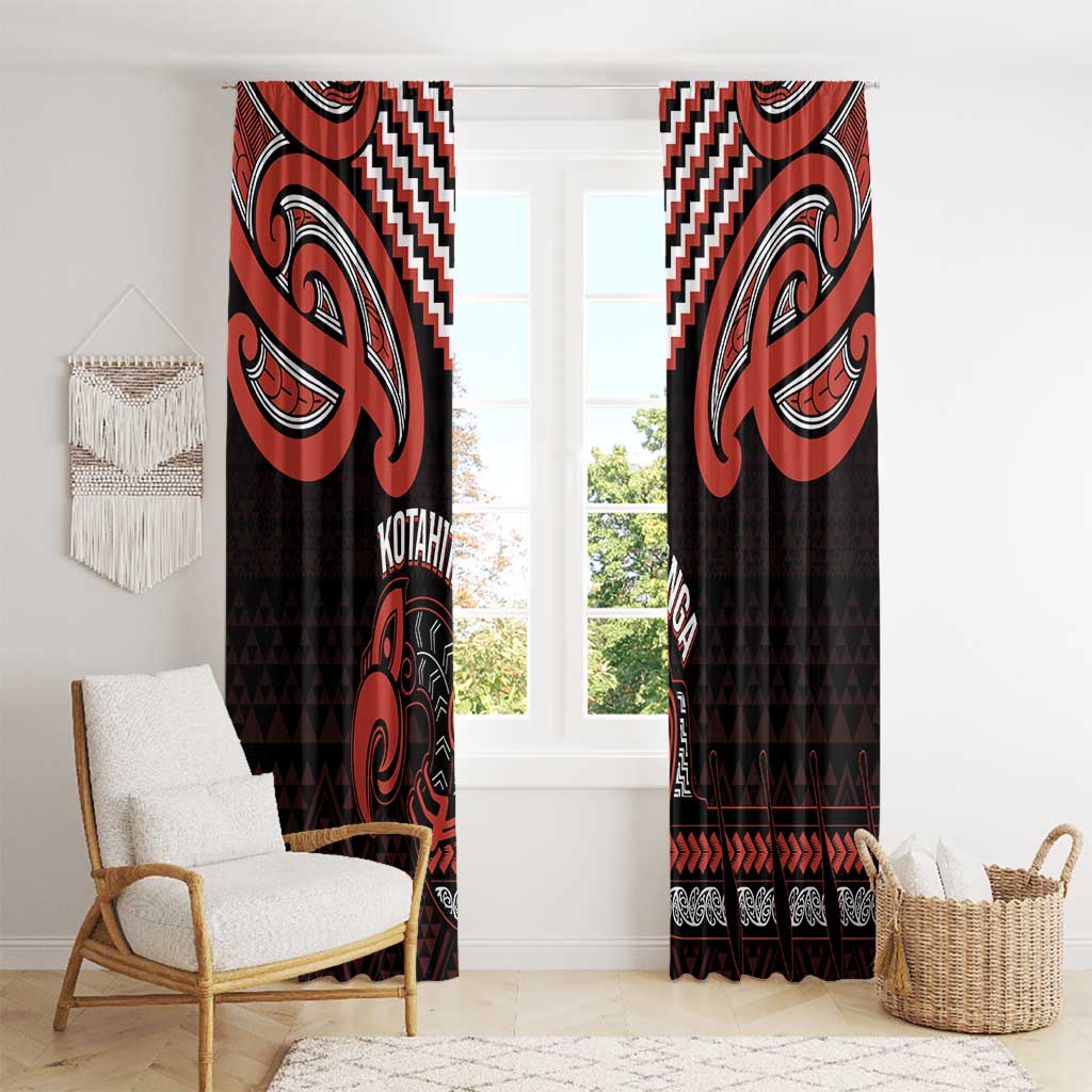 Maori Waitangi Window Curtain Kotahitanga Poutama Mix Whakairo LT7 - Polynesian Pride