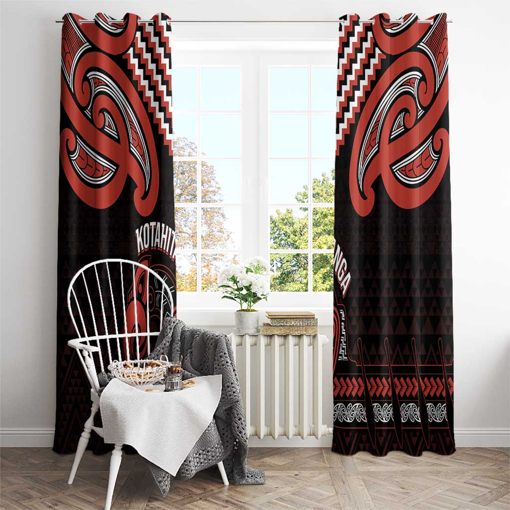 Maori Waitangi Window Curtain Kotahitanga Poutama Mix Whakairo LT7 - Polynesian Pride