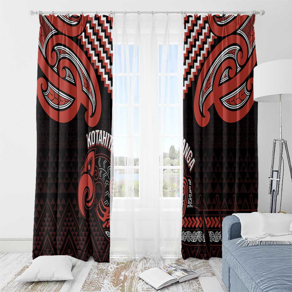 Maori Waitangi Window Curtain Kotahitanga Poutama Mix Whakairo LT7 - Polynesian Pride