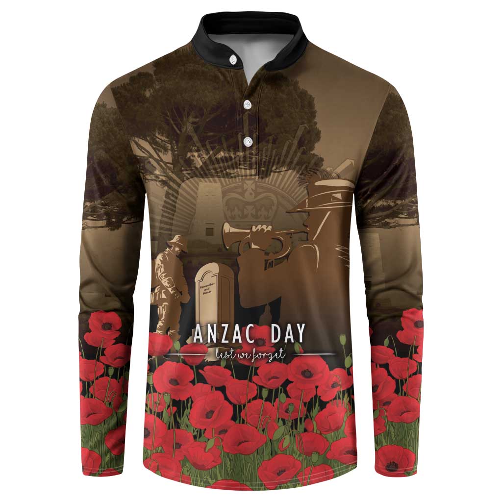 Australia - New Zealand ANZAC Lone Pine Button Sweatshirt The Last Post LT7 Old Gold - Polynesian Pride