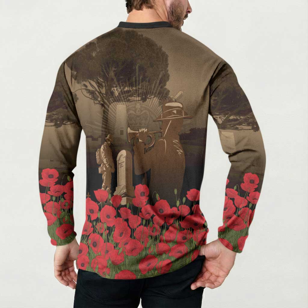 Australia - New Zealand ANZAC Lone Pine Button Sweatshirt The Last Post LT7 - Polynesian Pride