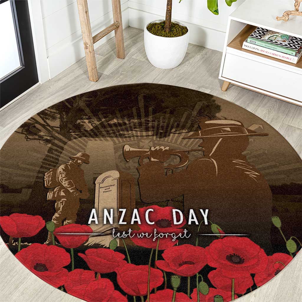 Australia - New Zealand ANZAC Lone Pine Round Carpet The Last Post LT7 Old Gold - Polynesian Pride
