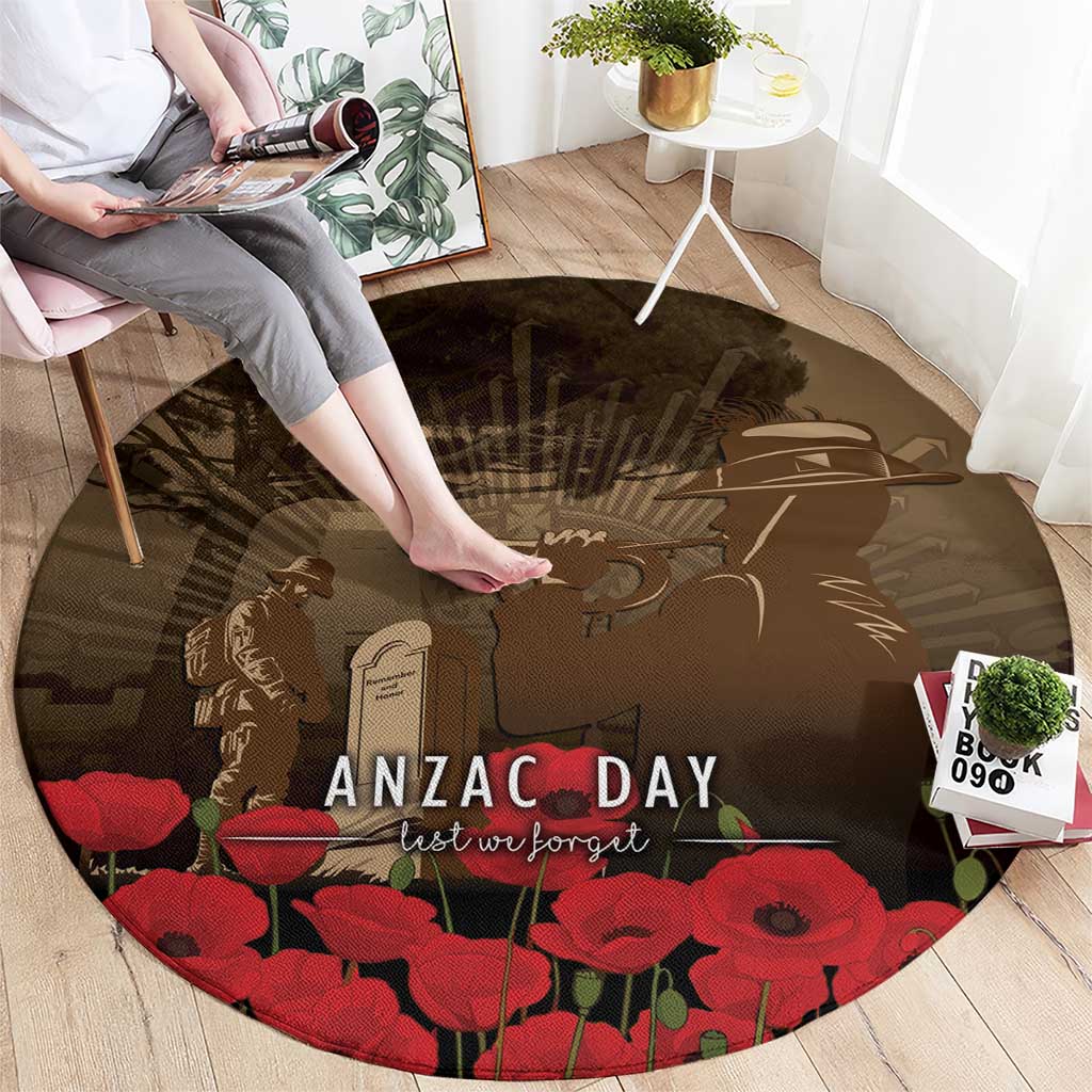 Australia - New Zealand ANZAC Lone Pine Round Carpet The Last Post LT7 - Polynesian Pride