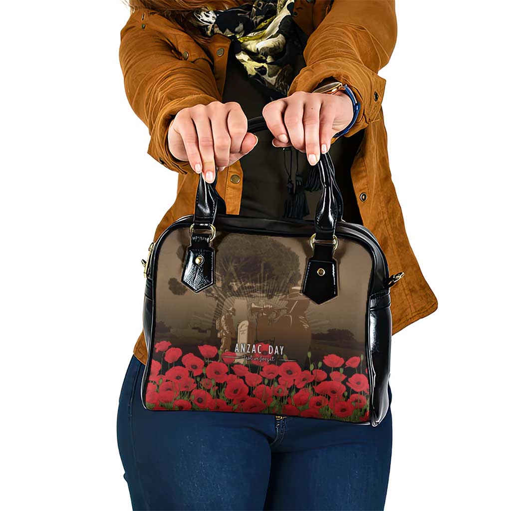 Australia - New Zealand ANZAC Lone Pine Shoulder Handbag The Last Post LT7 One Size Old Gold - Polynesian Pride