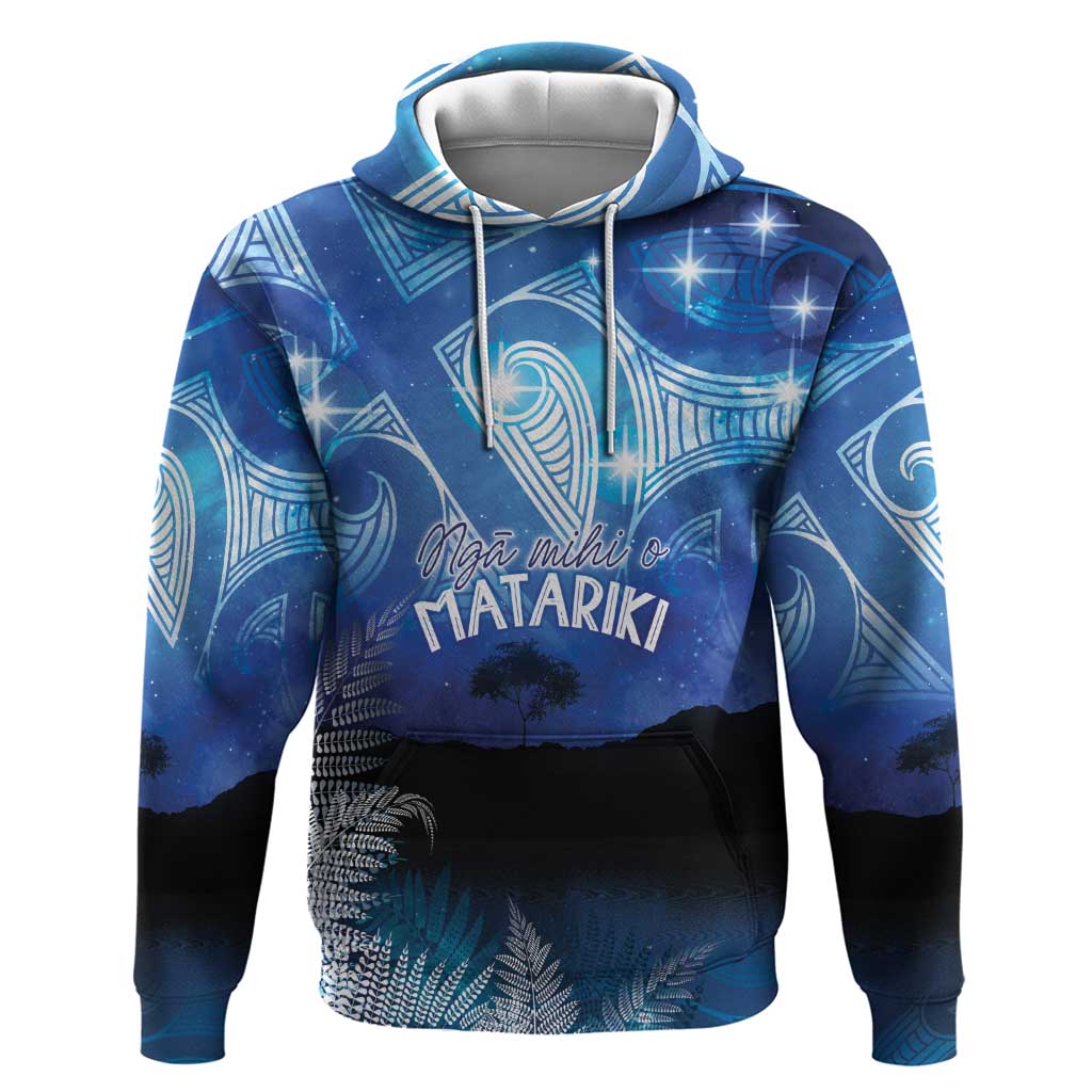 NZ Maori Matariki Scenery Hoodie Galaxy Sky LT7 Pullover Hoodie Galaxy - Polynesian Pride