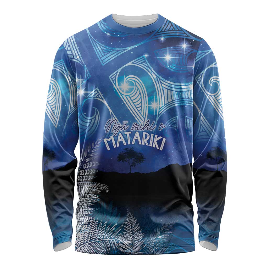 NZ Maori Matariki Scenery Long Sleeve Shirt Galaxy Sky LT7 Unisex Galaxy - Polynesian Pride
