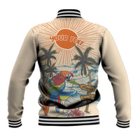 Personalized Christmas In July - Hawaii Retro Baseball Jacket Lost In Parrot-dise LT7 - Polynesian Pride