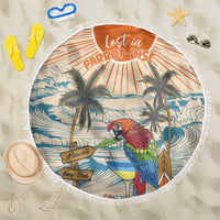 Christmas In July - Hawaii Retro Beach Blanket Lost In Parrot-dise LT7 One Size 150cm Beige - Polynesian Pride
