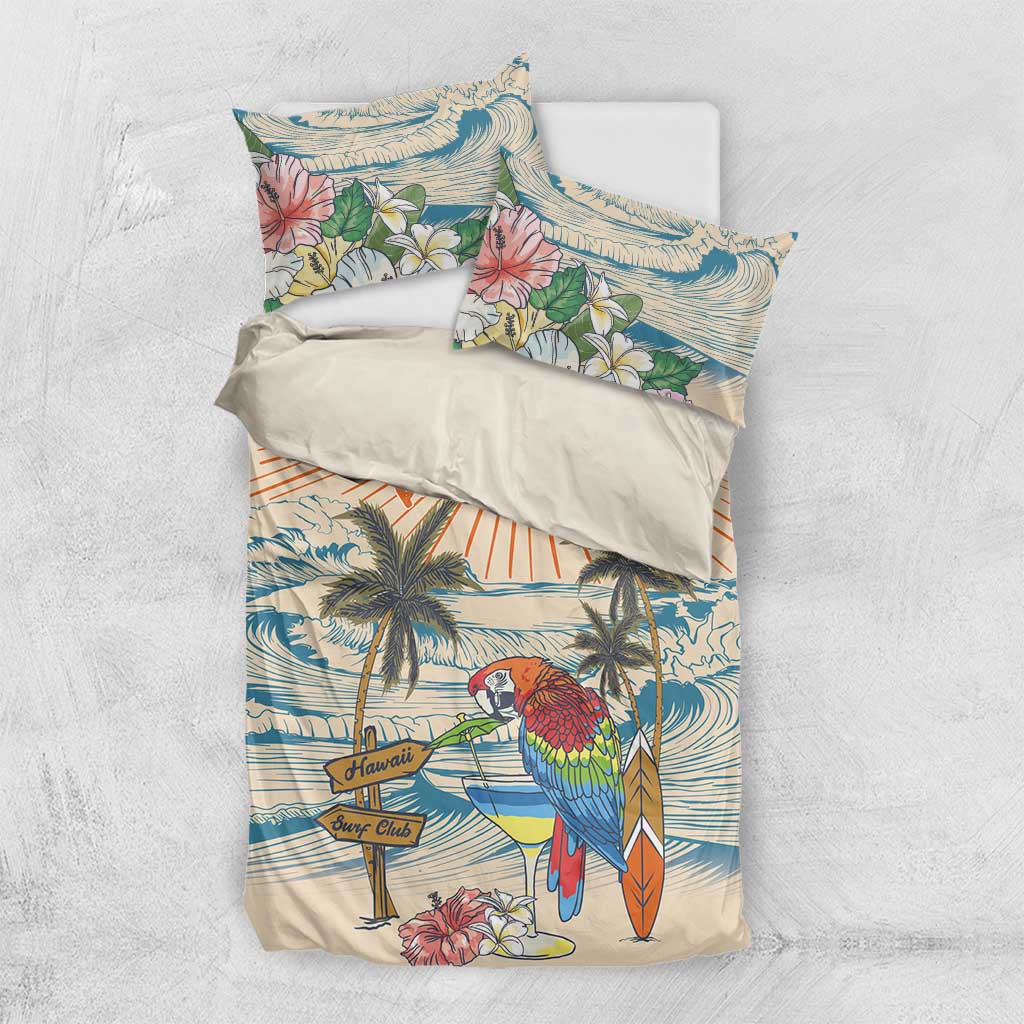Christmas In July - Hawaii Retro Bedding Set Lost In Parrot-dise LT7 US Twin 172cm x 218cm Beige - Polynesian Pride