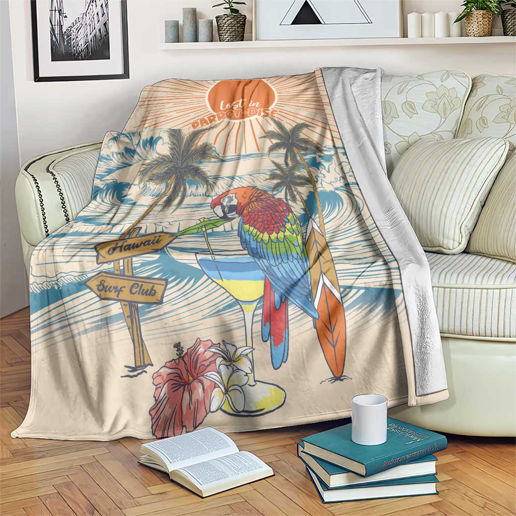 Christmas In July - Hawaii Retro Blanket Lost In Parrot-dise LT7 Beige - Polynesian Pride