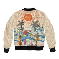 Personalized Christmas In July - Hawaii Retro Bomber Jacket Lost In Parrot-dise LT7 - Polynesian Pride