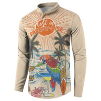 Personalized Christmas In July - Hawaii Retro Button Sweatshirt Lost In Parrot-dise LT7 - Polynesian Pride