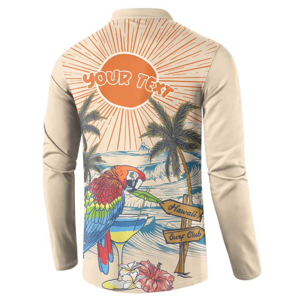 Personalized Christmas In July - Hawaii Retro Button Sweatshirt Lost In Parrot-dise LT7 - Polynesian Pride