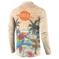 Personalized Christmas In July - Hawaii Retro Button Sweatshirt Lost In Parrot-dise LT7 - Polynesian Pride
