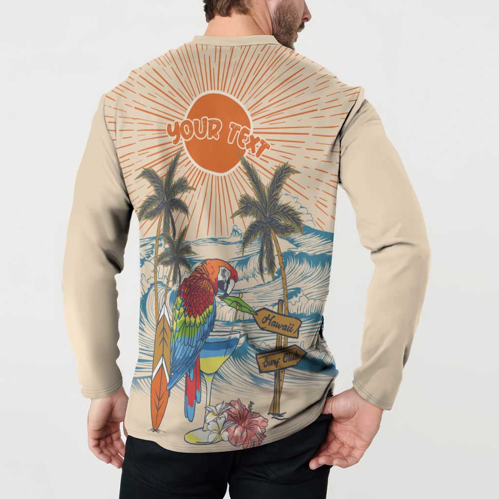 Personalized Christmas In July - Hawaii Retro Button Sweatshirt Lost In Parrot-dise LT7 - Polynesian Pride