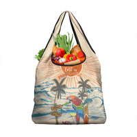 Christmas In July - Hawaii Retro Grocery Bag Lost In Parrot-dise LT7 1-pack One Size Beige - Polynesian Pride