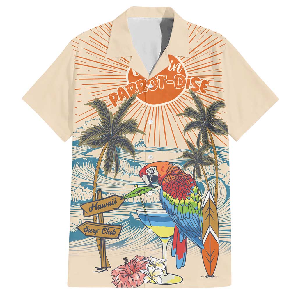 Personalized Christmas In July - Hawaii Retro Hawaiian Shirt Lost In Parrot-dise LT7 Beige - Polynesian Pride