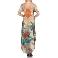 Personalized Christmas In July - Hawaii Retro Summer Maxi Dress Lost In Parrot-dise LT7 - Polynesian Pride