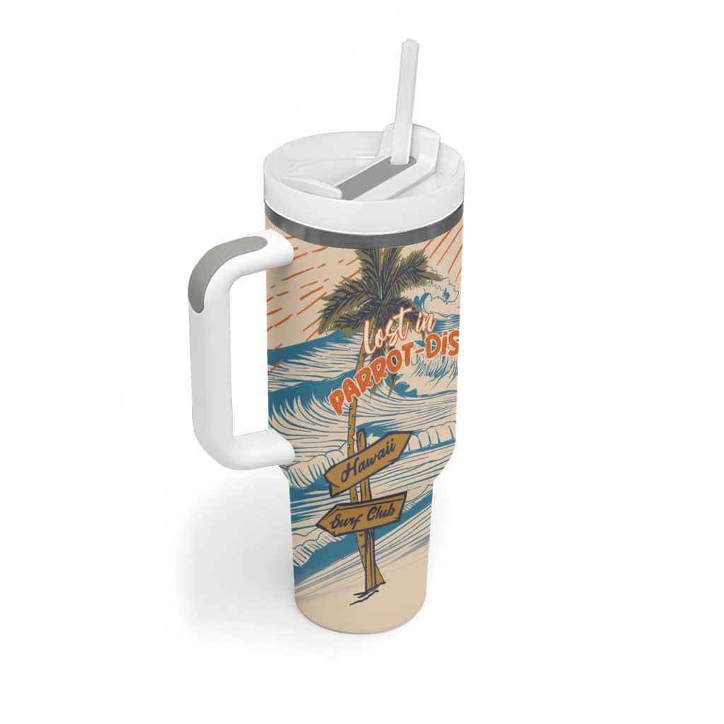 Personalized Christmas In July - Hawaii Retro Tumbler With Handle Lost In Parrot-dise LT7 - Polynesian Pride