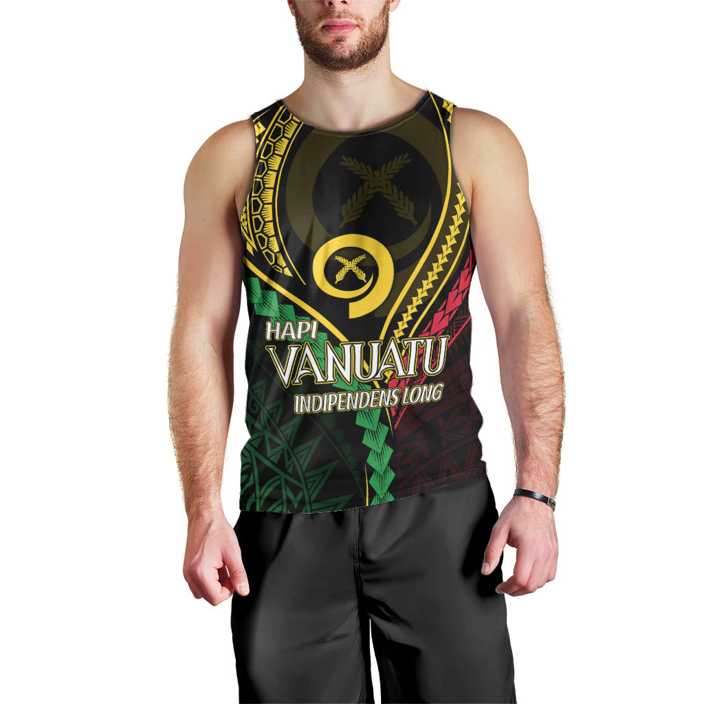 Personalised Vanuatu Men Tank Top 44th Hapi Indipendens Long LT7 - Polynesian Pride