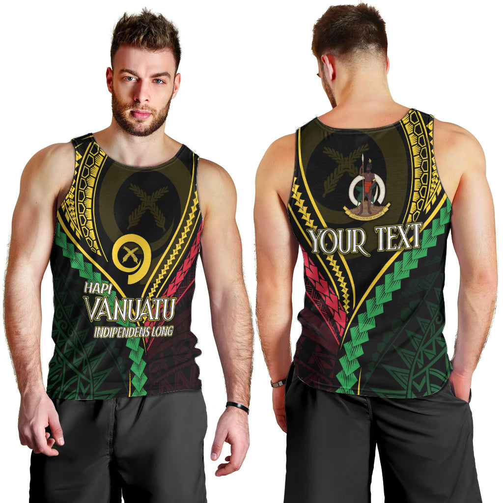 Personalised Vanuatu Men Tank Top 44th Hapi Indipendens Long LT7 - Polynesian Pride