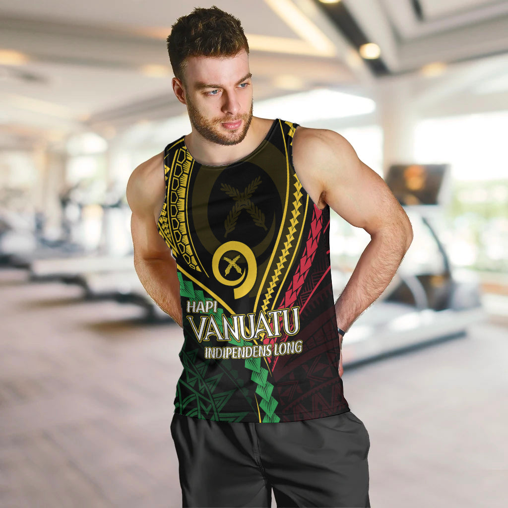 Personalised Vanuatu Men Tank Top 44th Hapi Indipendens Long LT7 - Polynesian Pride