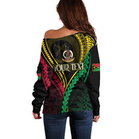 Personalised Vanuatu Off Shoulder Sweater 44th Hapi Indipendens Long LT7 - Polynesian Pride