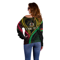 Personalised Vanuatu Off Shoulder Sweater 44th Hapi Indipendens Long LT7 - Polynesian Pride