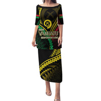 Personalised Vanuatu Puletasi 44th Hapi Indipendens Long LT7 Long Dress Black - Polynesian Pride