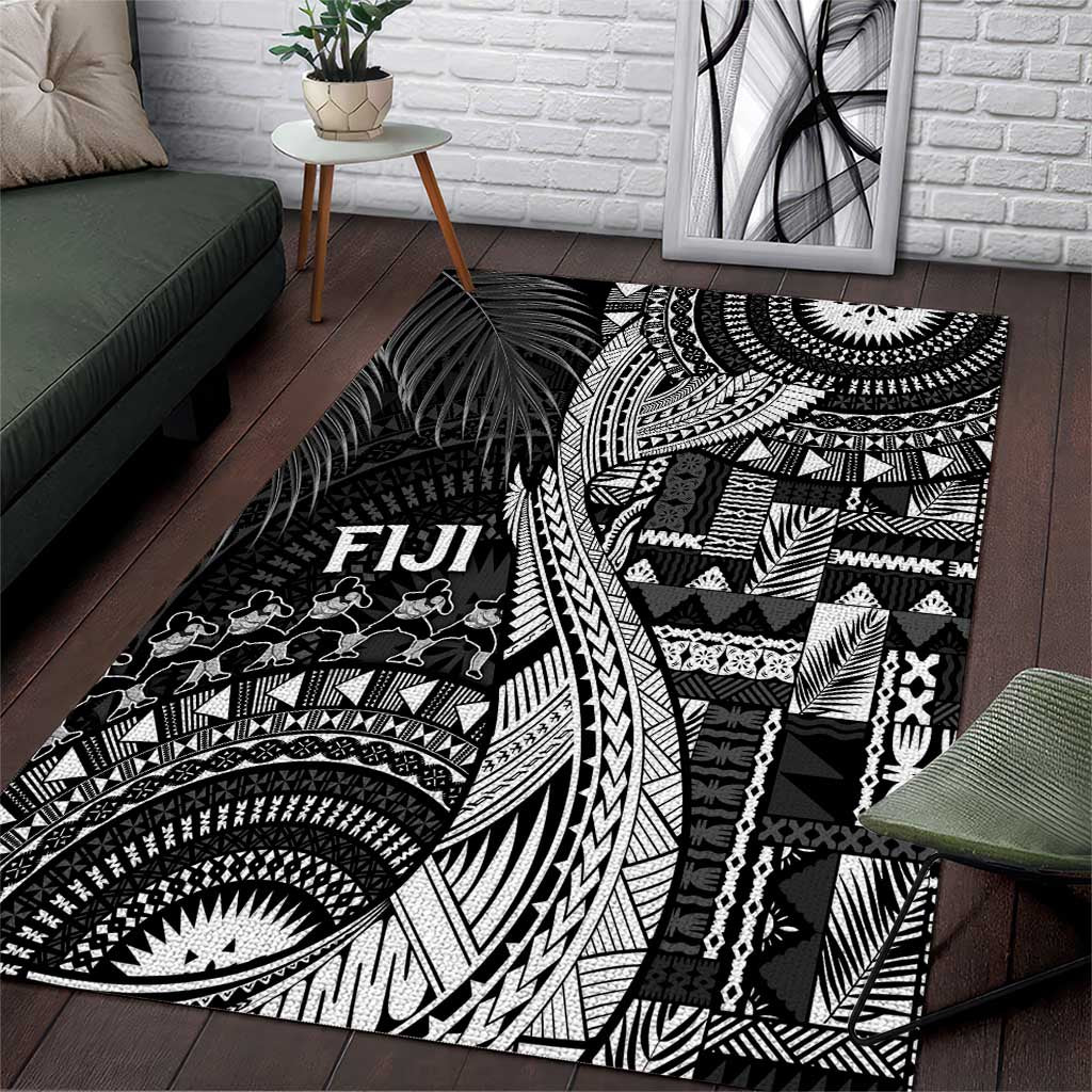 Fiji Rugby Bula Masi Area Rug Fish Tail Kaivity Cibi - Black LT7 Black - Polynesian Pride